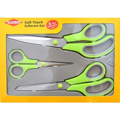 Image of Kleiber 920 94G Soft Touch Scissors Set 3 Piece Green , 27 x 19 2 cm