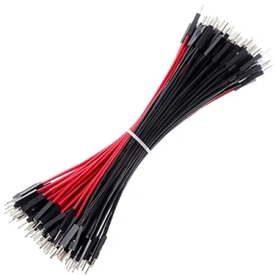 Image of Breadboard Jumper Wires 20AWG, Bestlus Exclusives Male to 6&#039;&#039;/15CM Pack of 120 Square Head 0.1&#039;&#039; (15CM / 6&#039;&#039;, M/M, Red x 60 pieces Black pieces)