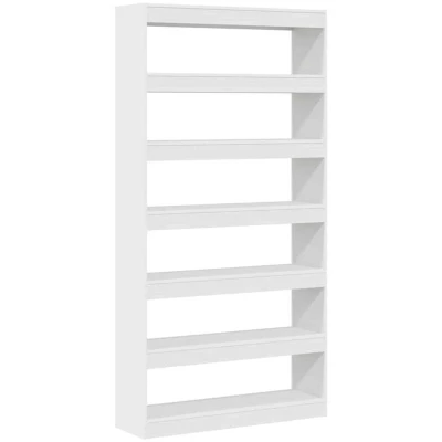 Image of vidaXL White Bookshelf Engineered wood 100 x 30 198 cm Shelving