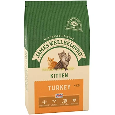 Image of James Wellbeloved Kitten Turkey 4 kg Bag, Hypoallergenic Dry Cat Food