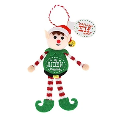 Image of History &amp; Heraldry Elf Personalised Christmas Tree Decoration Aiden