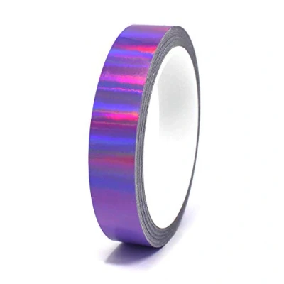Image of 10 m Hologram Decorative Strips Craft Furniture Car Motorcycle Model Making Self Adhesive DIY (Hologram Purple, mm Width)