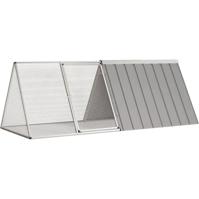 Image of vidaXL Rabbit Cage Grey 201.5x80.5x71 cm Galvanised Steel
