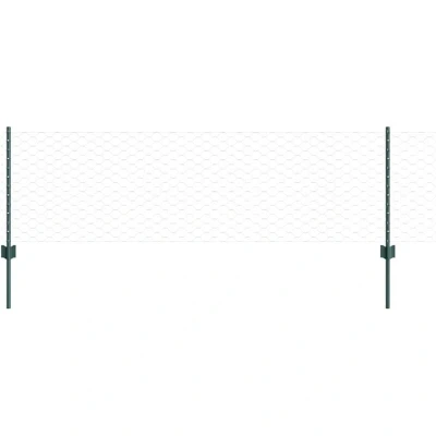 Image of vidaXL Fence Posts 11 pcs U Channel Green 60 cm Steel