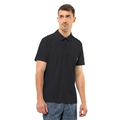Image of Jack Wolfskin Men&#039;s Terral Polo M T Shirt, Black, S