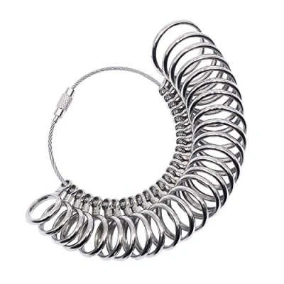 Image of NIUPIKA Ring Sizer UK Size Gauge Set Finger Measurer Men Women Wedding Rings Sizing Jewellery Making Tools Measurement A Z Metal Steel