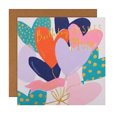 Image of Hallmark Birthday Card for Mum Contemporary Hearts Design