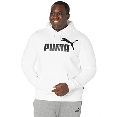 Image of PUMA mens Essentials Big Logo Fleece Hoodie &amp; Tall Hooded Sweatshirt, White, XXLarge US