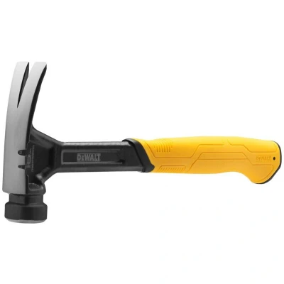 Image of Dewalt Rip Claw Smooth Face Hammer 454g (16oz), one Piece Steel Construction and Thick, Heat Treated Shaft for All Round jobsite Durability