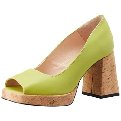 Image of L37 HANDMADE SHOES Women&#039;s HERE WE GO Platform, Green, 5 UK