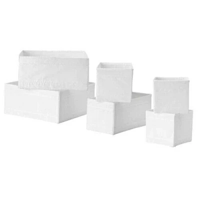 Image of eLisa8 SKUBB Storage Box, Set Of 6, White