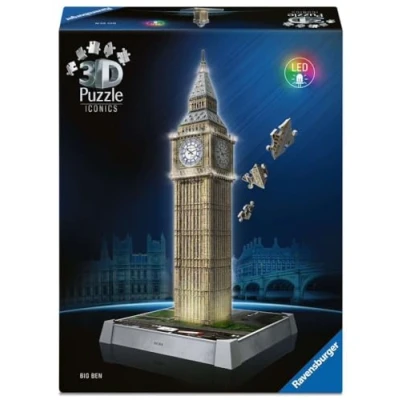 Image of Ravensburger Iconics Big Ben Light Up 216 piece 3D Jigsaw Puzzle for Adults and Kids Age 8+ Years