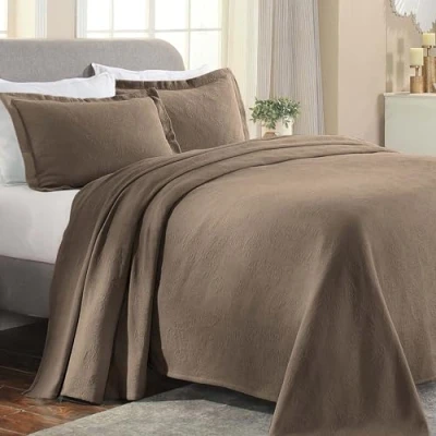 Image of Superior Bedspread, Cotton, Taupe, Full