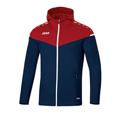 Image of JAKO Women&#039;s Champ 2.0 Hooded Jacket, Marine/Chili Red, 38