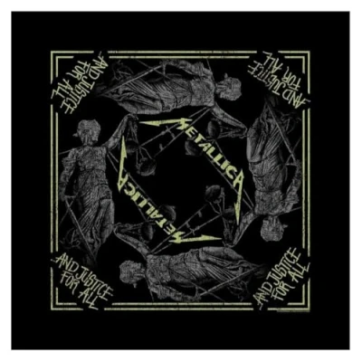 Image of Metallica Bandana And Justice For All Band Logo Official Black One Size