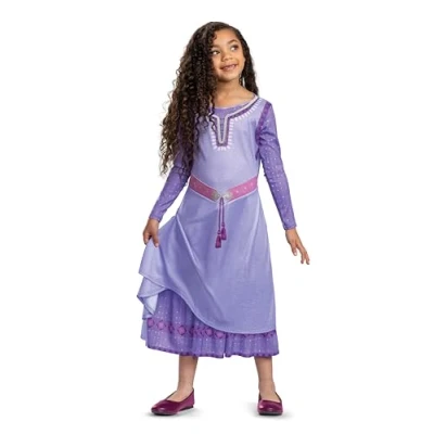 Image of Disguise Asha Deluxe Costume, Official Disney Wish Child Dress, 5 6