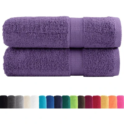 Image of vidaXL Premium Hand Towels SOLUND 2 pcs Purple 50x100 cm 600 gsm