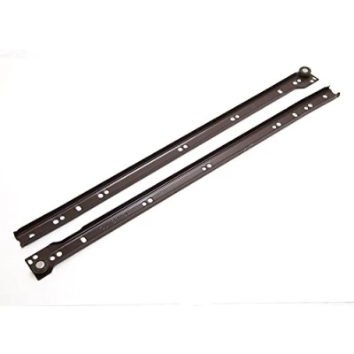 Image of 2 Pairs of Metal Drawer Runners SELF Closing Bottom FIX Brown 500MM