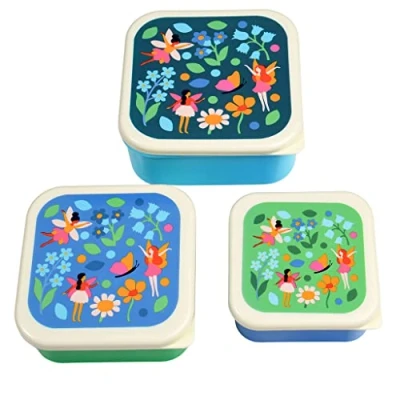 Image of Fairies in The Garden Reusable BPA Free Snack Boxes (Set of 3)