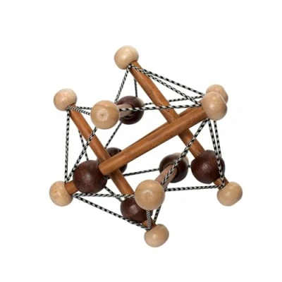 Image of Manhattan Toy 214250 Artful Skwish Wooden Baby Rattle and Motor Skill Activity for Infants Toddlers, Multicolor, 1 Count (Pack of 1)
