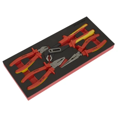 Image of Sealey Premier Insulated Pliers Set 4pc with Tool Tray VDE Approved