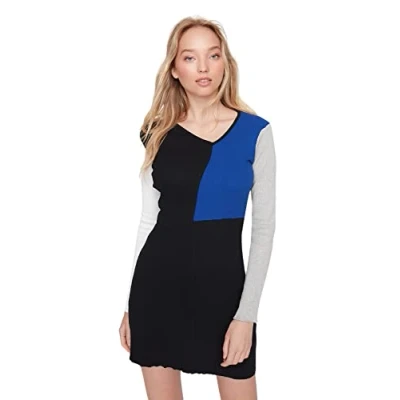 Image of Trendyol Women Mini Basic Slim Knit Dress Black