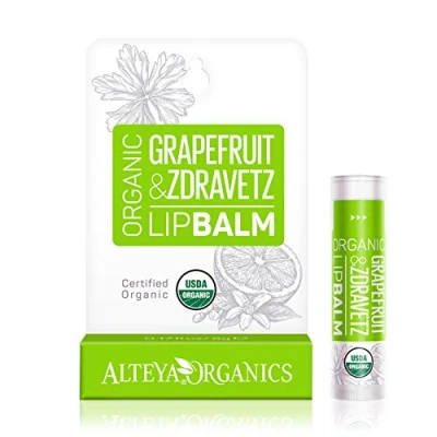 Image of Alteya Organic Lip Balm Grapefruit &amp; Zdravetz Oil 4.5 g USDA Certified Pure Natural Care Based on a Carefully Selected Bouquet of Hydrating and Nourishing Botanical Oils Butters
