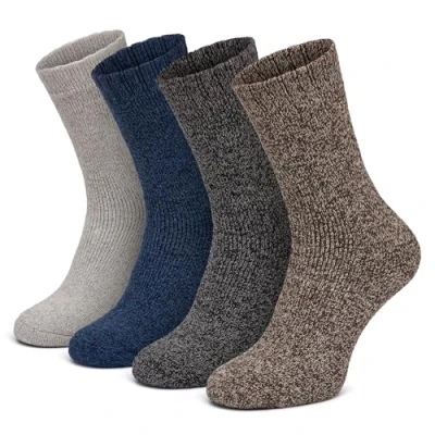 Image of All Things Accessory Men&#039;s Thermal Wool Blend Boot Socks 4 Pairs, Thick and Warm, UK 6 11