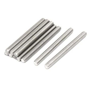 Image of sourcingmap M5 x 55mm 304 Stainless Steel Fully Threaded Rod Bar Studs Fasteners 10 Pcs