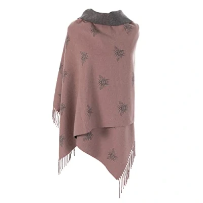 Image of London Scarfs Winter Warmer Reversible Thick Long Bumble Bee Print Fashion Scarf Blanket Wrap (Dusty Pink.Grey)