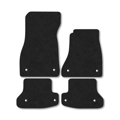 Image of Car Mats Compatible with Audi A5 Cabriolet (2016 ) Tailored Fit Black Carpet Floor Set Accessory Custom 4 Pieces Anti Slip Backing &amp; Binding Trim Edge