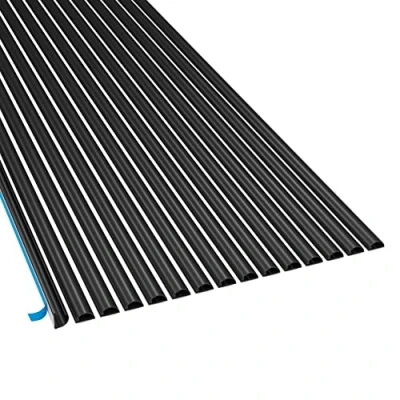 Image of D Line Micro Cable Trunking 2m 15 Pack, Self Adhesive Cover, Decorative Half Round Profile, Hinged Click Lock Lid 15x 16mm (W) x 8mm (H) 2 meter Lengths (30 total coverage) Black