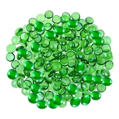Image of ARSUK Decorative Glass Pebbles Stones Beads Rounded Gems Flat Marble, Vase Filler, Fire Artificial Crystal Gemstones for Aquarium, Mosaic Tiles Vases Craft, Garden Flowerpot(80Pcs/455g Green Pebbles)