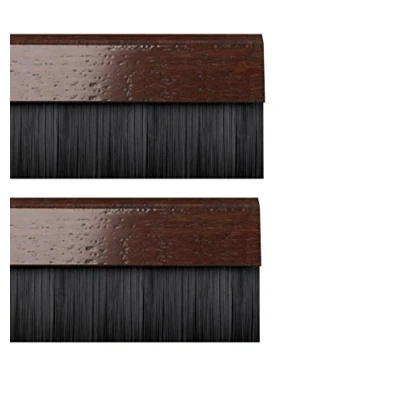 Image of STORMGUARD 02AM0010838DWO BDS Cover Clip Bottom of The Door Brush Draught Seal, Dark Oak, 838mm, Set 2 Pieces