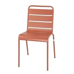 Image of Bolero Amalfi Slatted Steel Side Chairs Terracotta (4 pack)