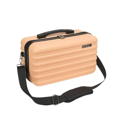 Image of Cabin Max 40x20x25 cm Hard Shell Case with Shoulder Strap fits Ryanair Under Seat Included Hand Luggage Allowance (Peach)