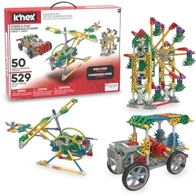 Image of K&#039;NEX Power and Play Motorised Building Set Educational Toys for Kids, 529 Piece Stem Learning Kit, Engineering Fun Construction Ages 7+ Basic 23012
