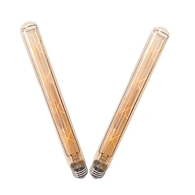 Image of OUKAIDE E27 T30 300 8W Led Edison Bulb Vintage Light Filament Bulb, Antique Style Retro Amber Glass Screw Lamp 680LM Non Dimmble Warm White 2700k(Pack of 2)