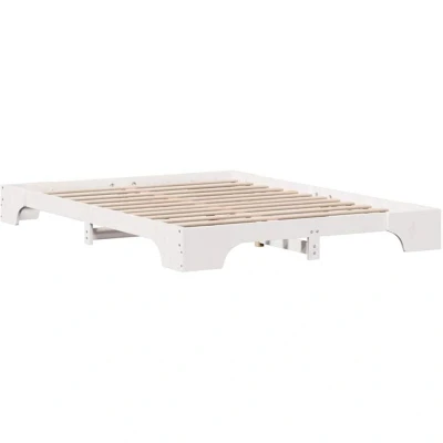 Image of vidaXL Bed Frame White Solid Pine wood 160 x 200 cm Durable