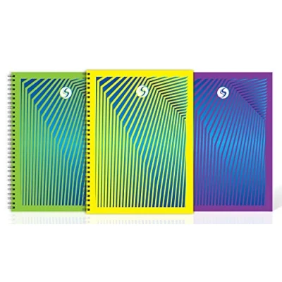 Image of Silvine Daze 160 Page A4 Wirebound Hardback Notebooks in 3 Assorted Colours [Pack of 6], PADHBA4AC