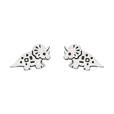 Image of Dew Girls Sterling Silver and Oxidised Triceratop Stud Earrings, 4546OX