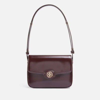 Image of Tory Burch Robinson Spazzolato Convertible Leather Shoulder Bag