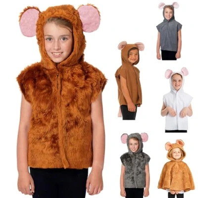 Image of Charlie Crow Brown fur Mouse Costume for kids 3 8 Years.