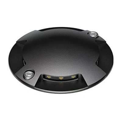 Image of ledscom.de LED Ground Light, Path Marker BUNDA for Outdoors, IP67, 4 Flame, Black, Round, 70mm Ø, Warm White, recessed lamp, Surface Mounted Floor