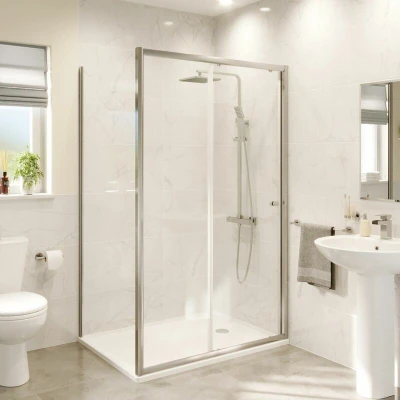 Image of Hydrolux Sliding Shower Enclosure 1000 x 760mm 4mm