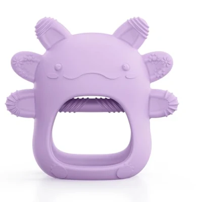 Image of akolik Baby Teething Toy for 3 6 12 Months, Teethers Ring Silicone, Grasping Toy, BPA Free Newborn Chew Toys (Purple)