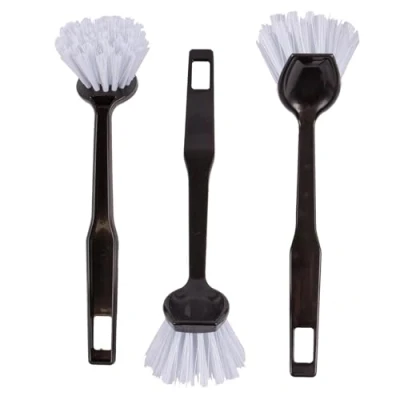 Image of 3x Grey Polypropylene Dish Brushes By Ashley