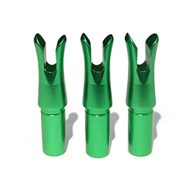 Image of SHARROW Archery Arrow Nocks Aluminum Alloy Tails Insert Nock Cams for ID 6.2mm Shaft End DIY Carbon Arrows Fiberglass (Green, 12pcs)