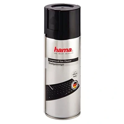 Image of Hama Air Duster Compressed Gas Cleaner 400ml with Extension Tube Clean Electronic Equipment &amp; Difficult to Reach Areas, 00084419
