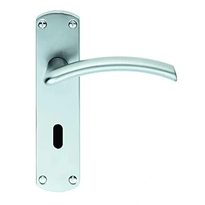 Image of Serozzetta Caldew Door Handles on Backplate Lock (57mm c/c) Satin Chrome